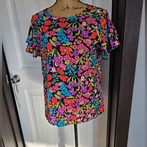 Floral Multicolor Women's Top S